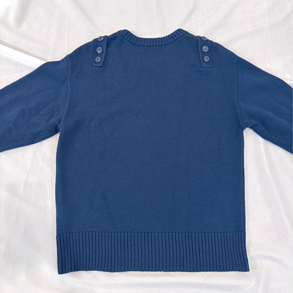 Marissa Webb Collective Button Detail Crewneck Sweater Blue Knit Pullover M - Picture 10 of 11